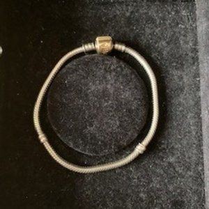 Pandora Silver Bracelet with Gold Clasp